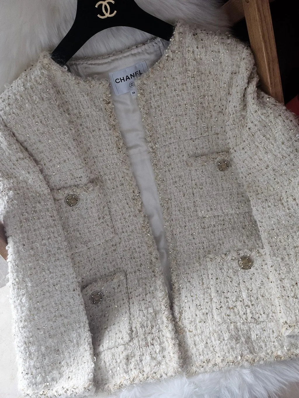 Chanel 19A Egypt Tweed Jacket MultiColor Tweed Very good - Back View