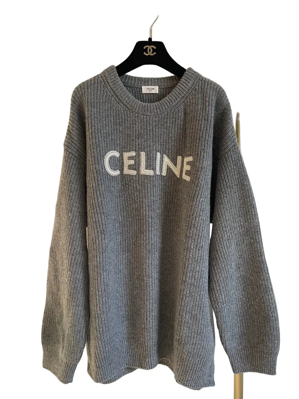 Celine Grey Wool Knitwear Grey Wool Very good - Front View