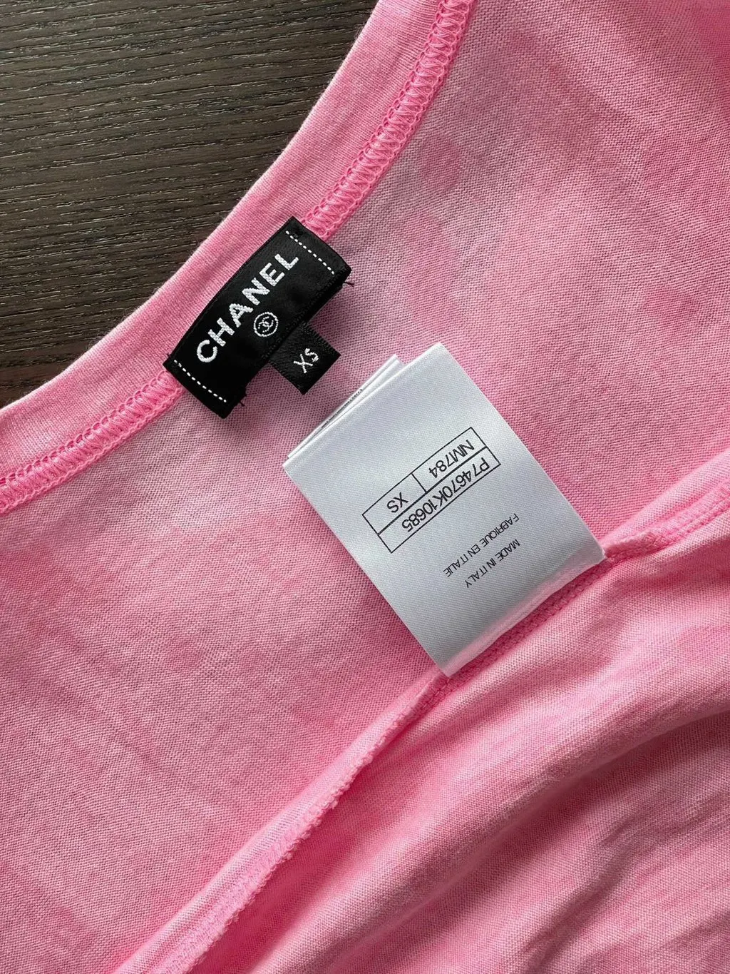 Chanel 23P Pink Cotton Top Pink Cotton Very good - Inside View