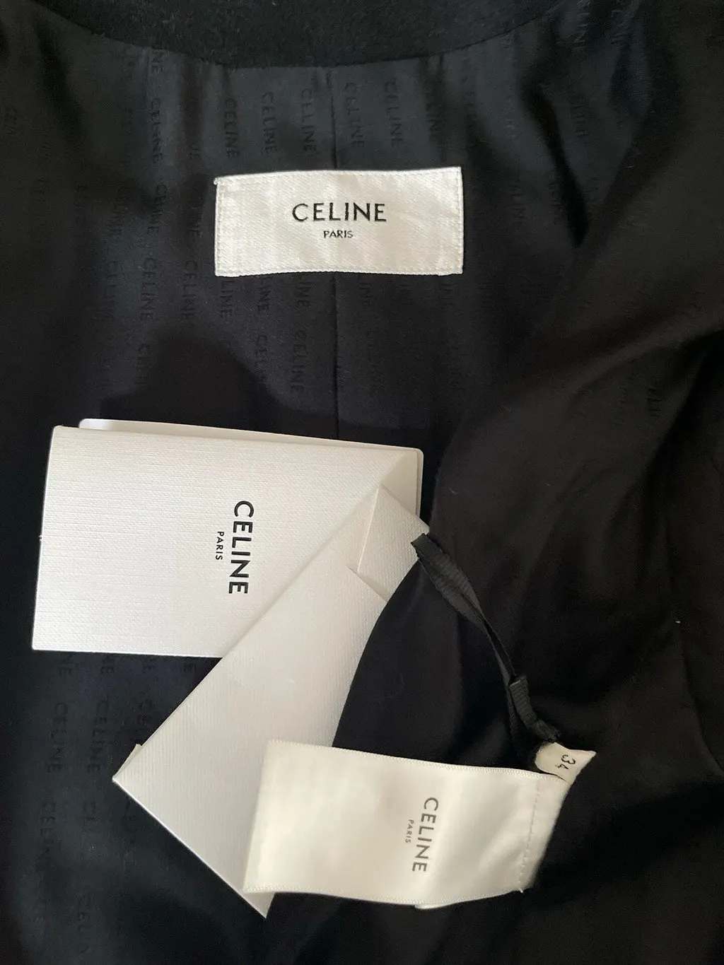 Celine Black Wool Jacket Black Wool Never worn, with tag - Inside View
