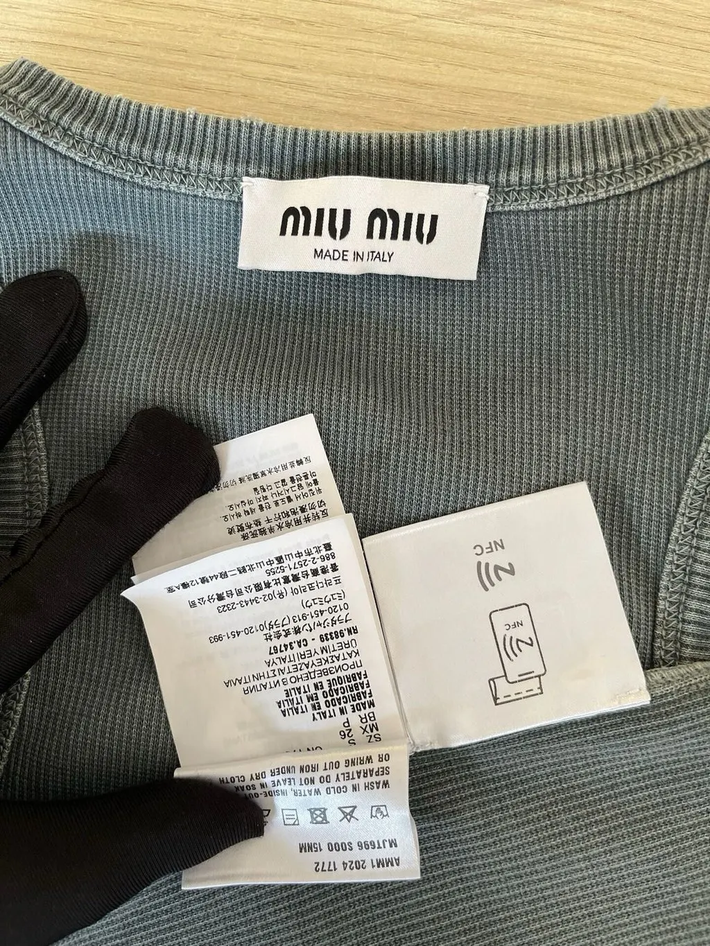 Miu Miu Grey Cotton Top Grey Cotton Very good - Inside View