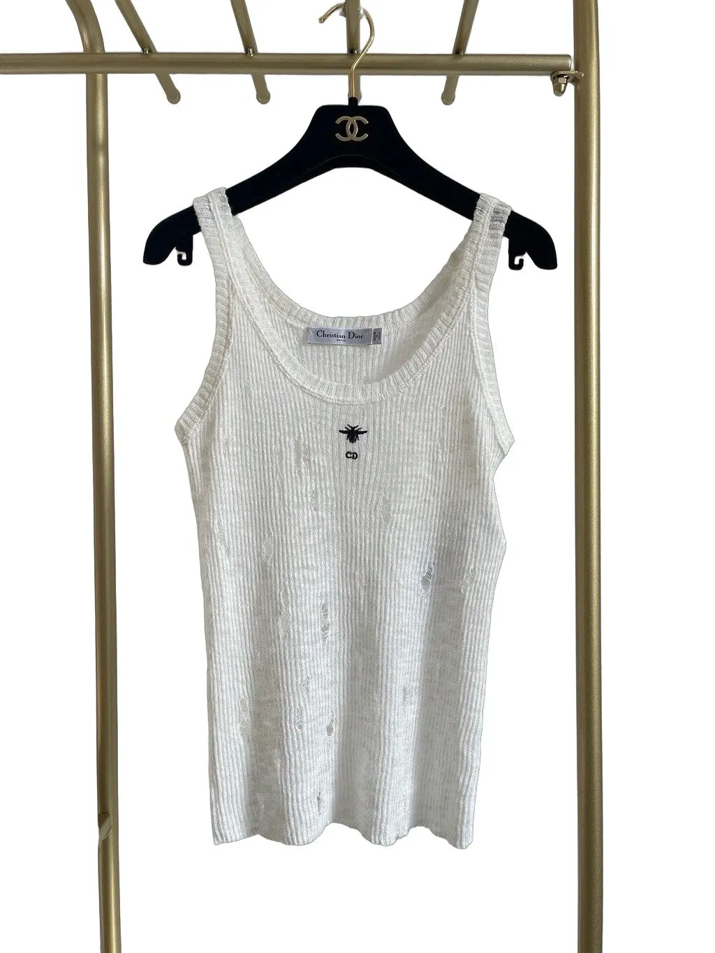 Dior White Cotton Top White Cotton Very good - Front View