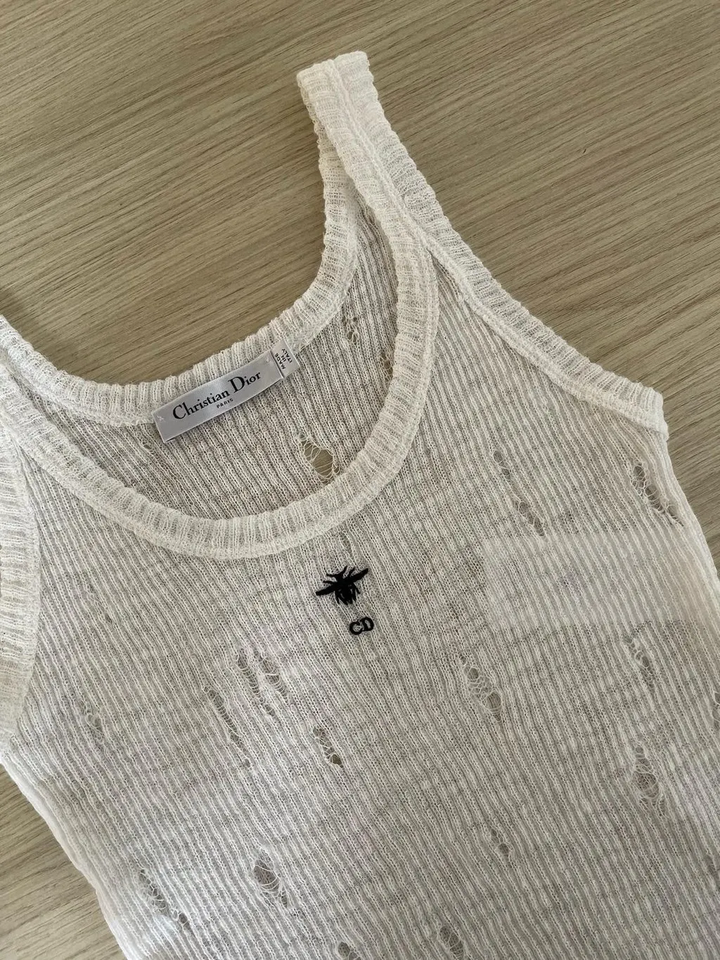 Dior White Cotton Top White Cotton Very good - Model View