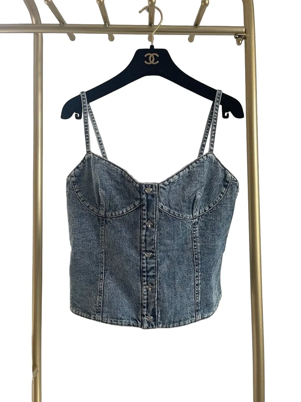 Chanel 25M Coco Beach Denim Top MultiColor Denim Very good - Front View