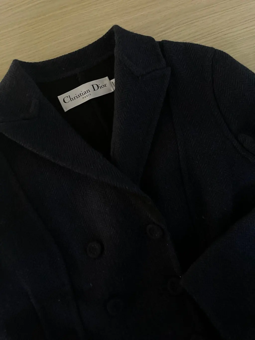 Dior Navy Wool Jacket Navy Wool Very good - Model View