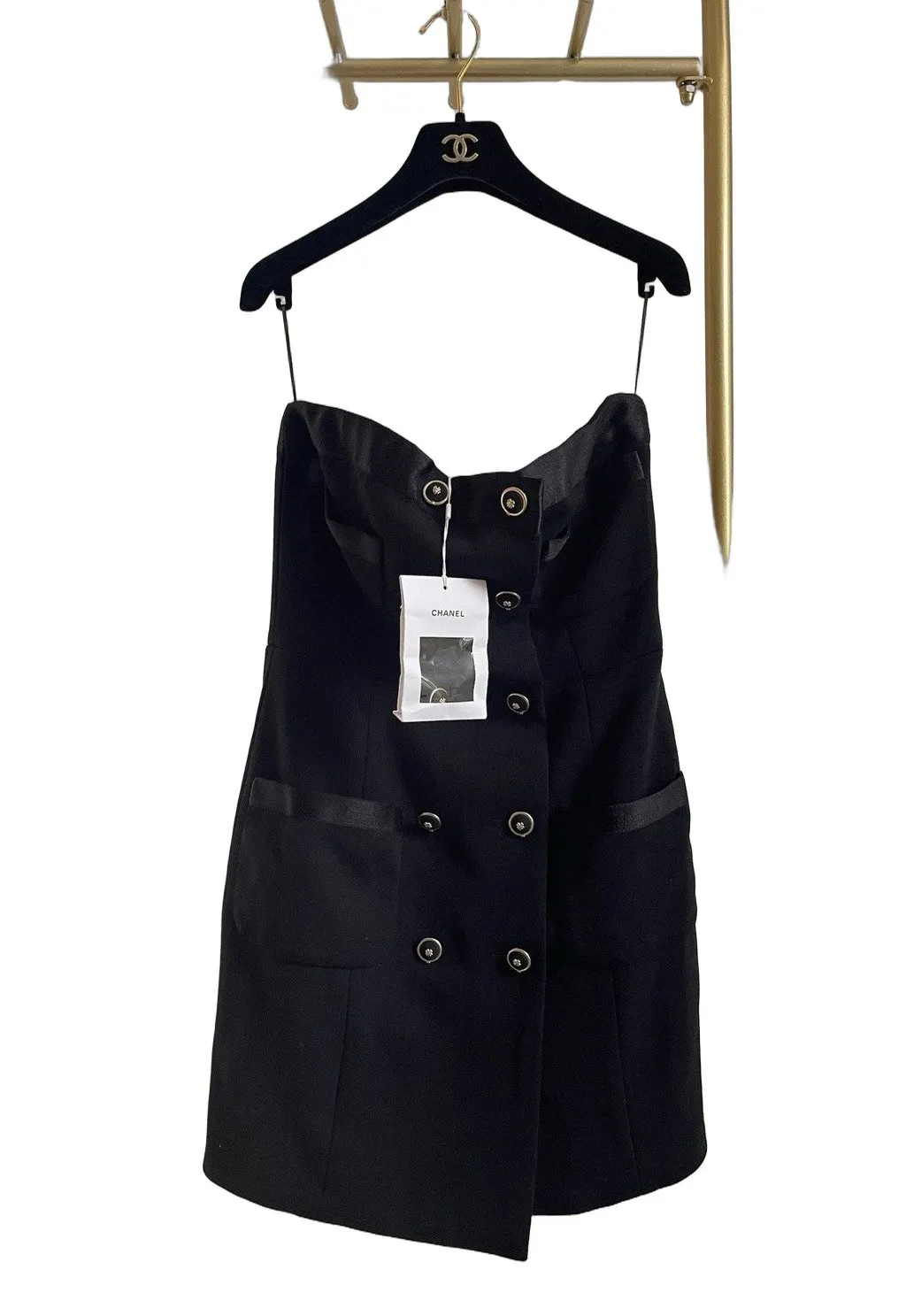 Chanel 20A Métiers D'art Black Silk Dress Black Silk Never worn, with tag - Front View