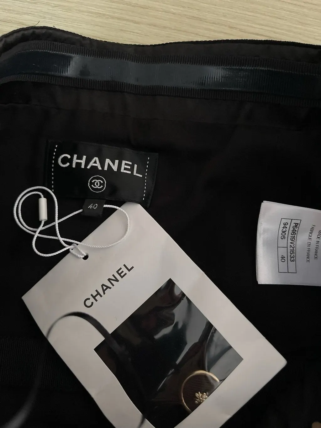 Chanel 20A Métiers D'art Black Silk Dress Black Silk Never worn, with tag - Inside View