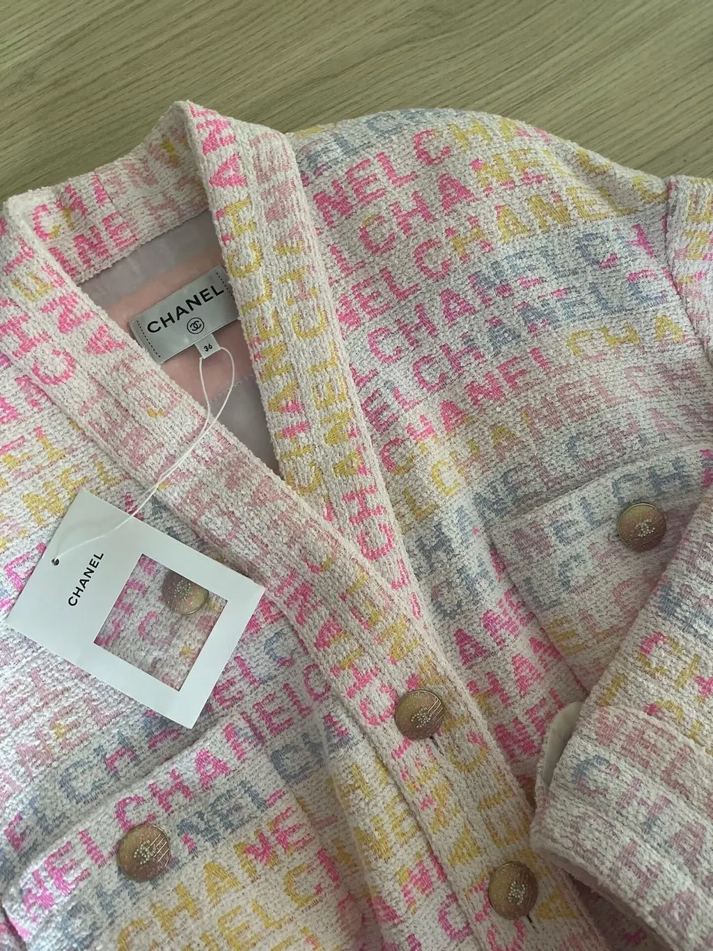 Chanel 24C Pink Silk Jacket Pink Silk Never worn, with tag - Model View