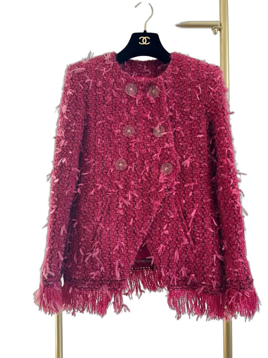 Chanel Métropole Red Tweed Jacket Red Tweed Very good - Front View