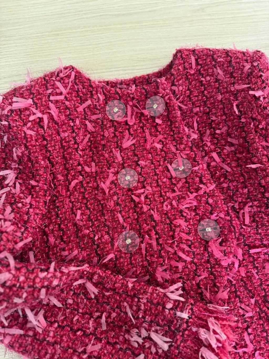 Chanel Métropole Red Tweed Jacket Red Tweed Very good - Model View