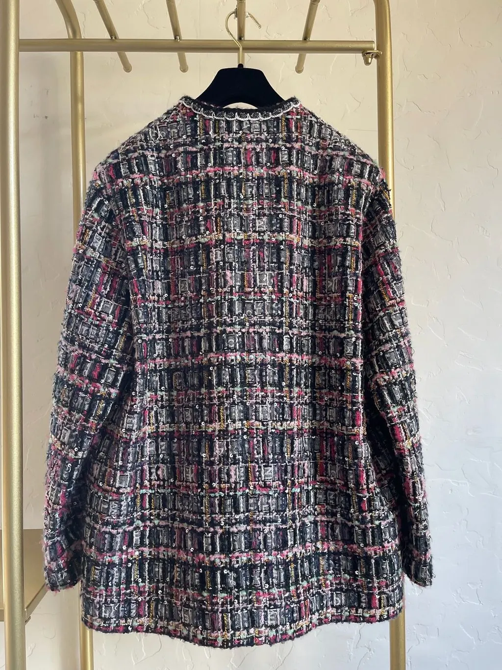 Chanel 24A Manchester Tweed Jacket MultiColor Tweed Never worn, with tag - Back View