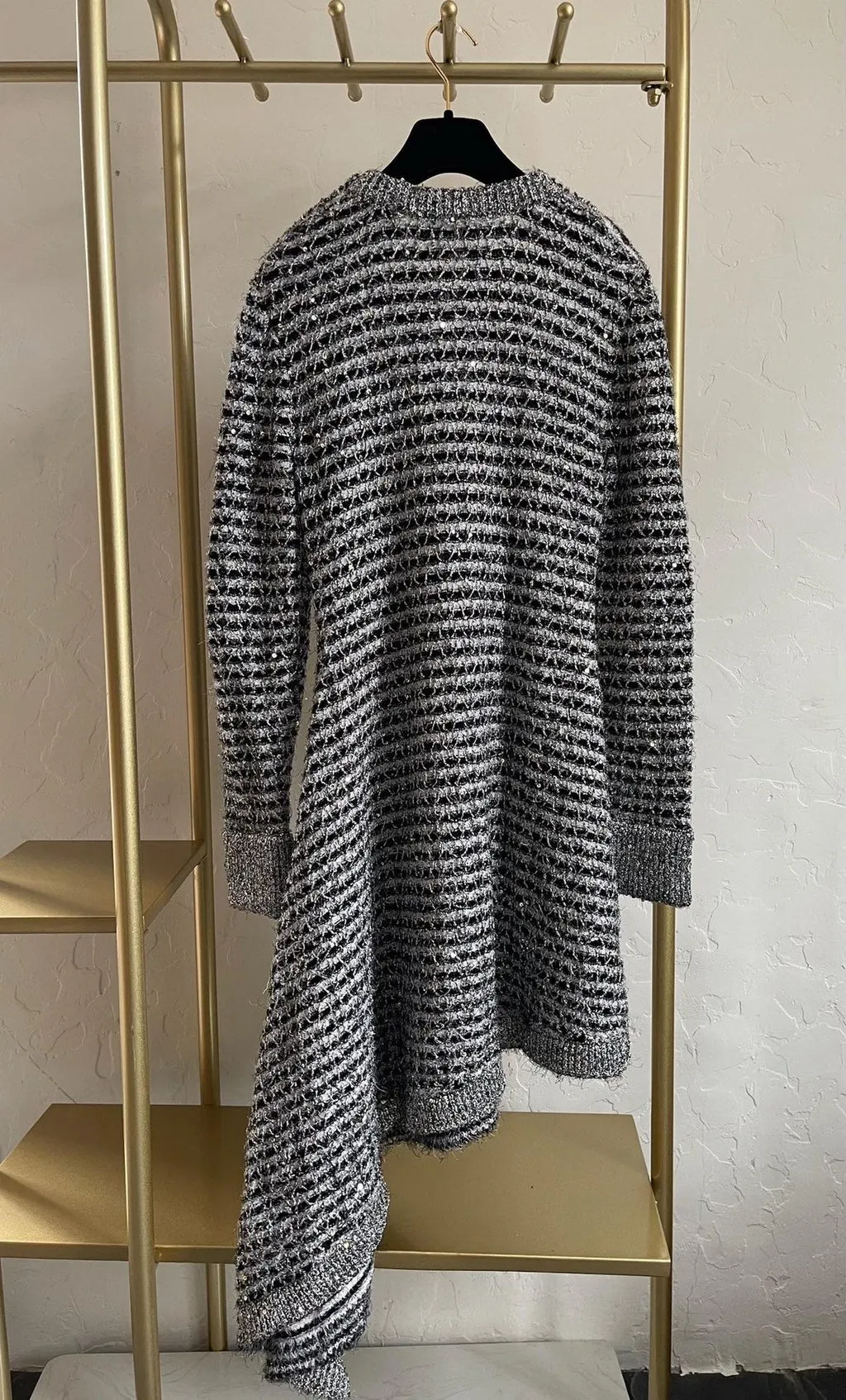 Chanel 24K Silver Embellished Dress Silver Very good - Back View