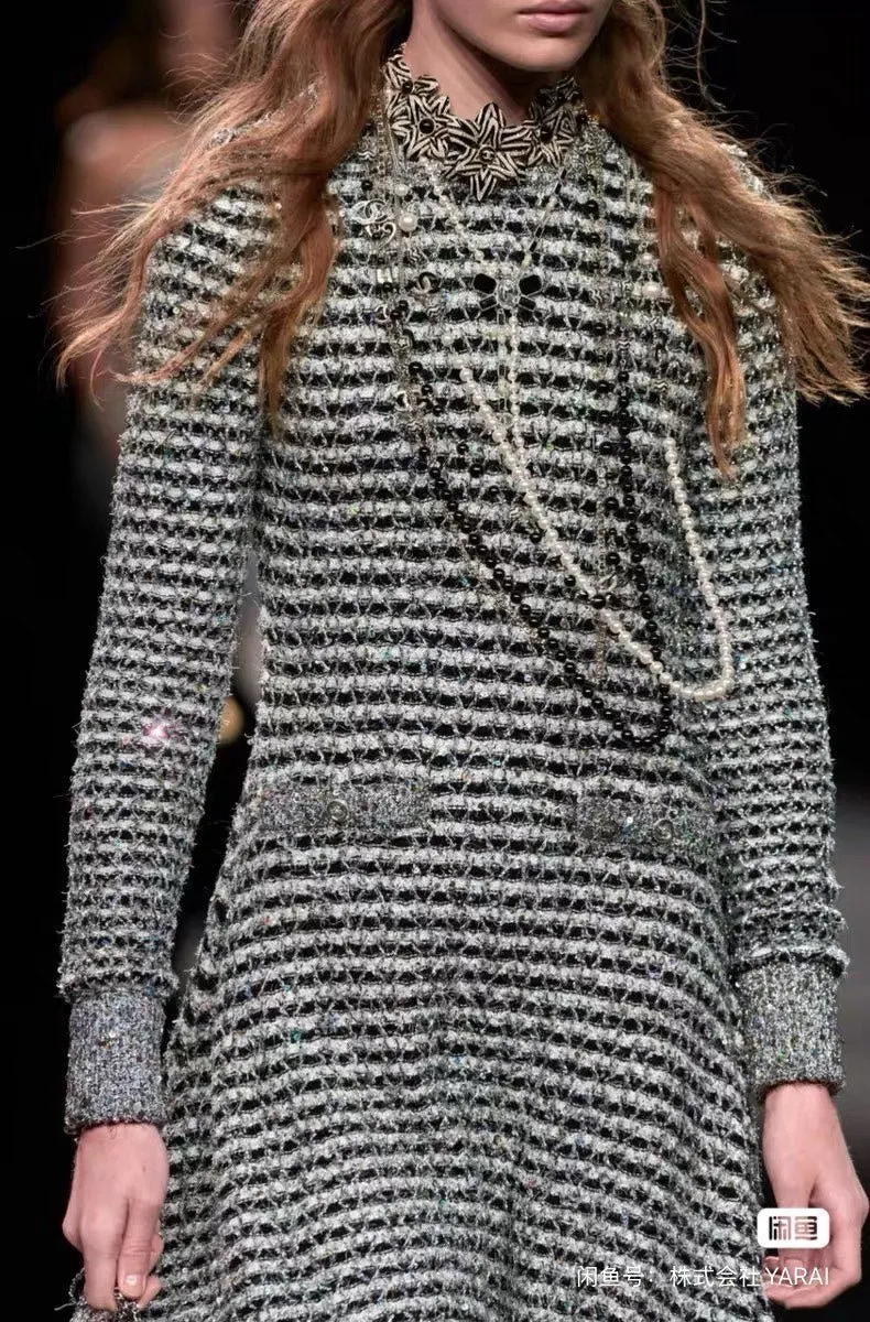 Chanel 24K Silver Embellished Dress Silver Very good - Box View