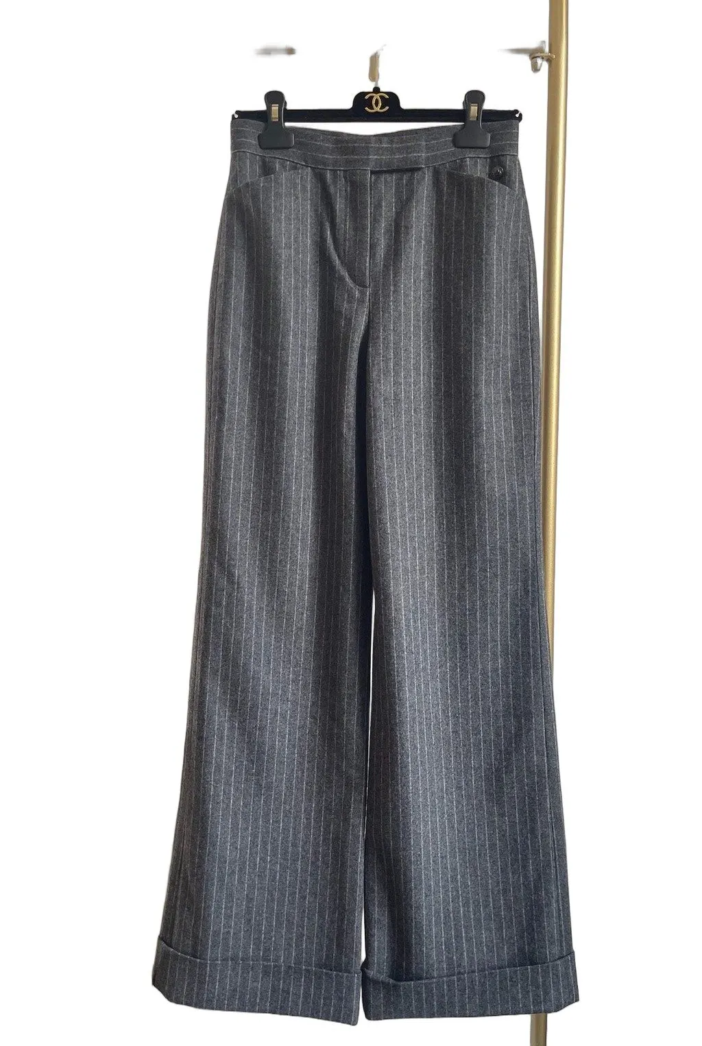 Chanel Wool Trousers MultiColor Wool Very good - Front View