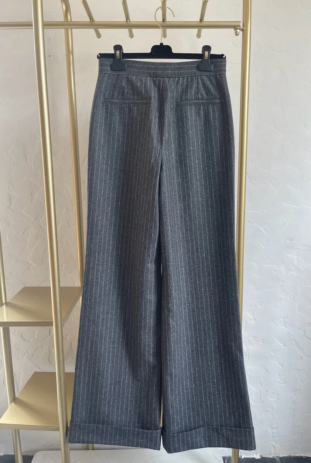 Chanel Wool Trousers MultiColor Wool Very good - Back View