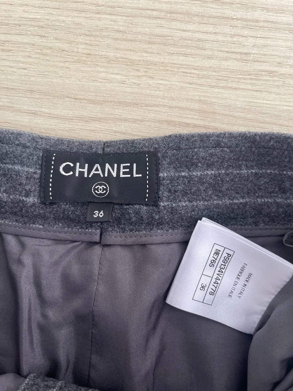 Chanel Wool Trousers MultiColor Wool Very good - Inside View