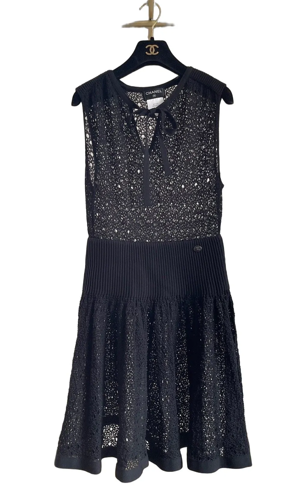 Chanel Black Lace Dress Black Lace Very good - Front View