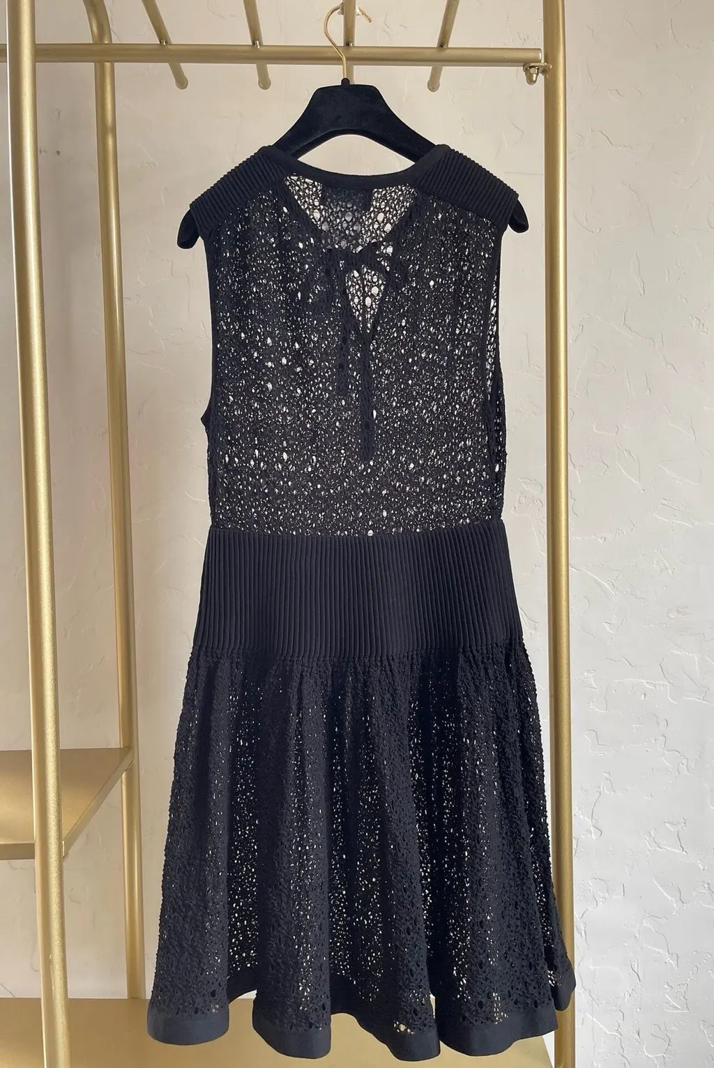 Chanel Black Lace Dress Black Lace Very good - Back View