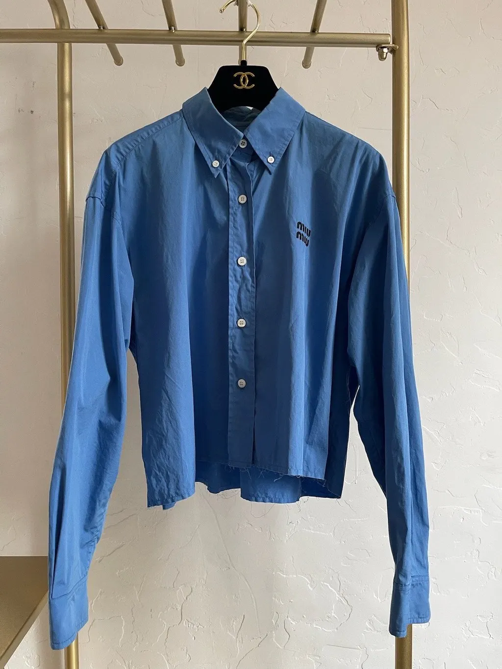 Miu Miu Blue Cotton Top Blue Cotton Very good - Back View