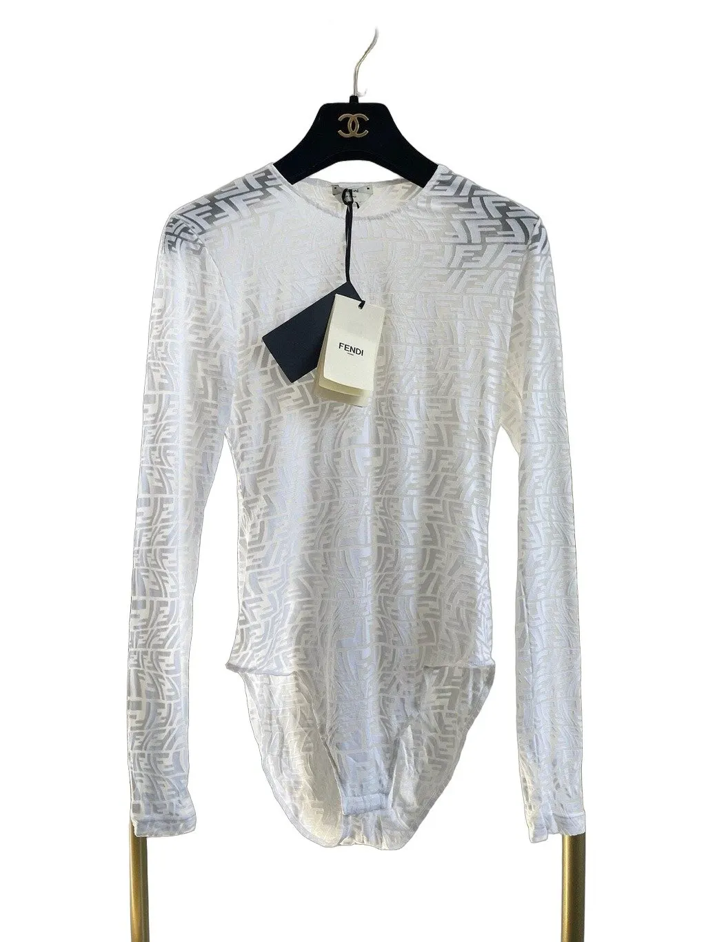 Fendi White Silk Top White Silk Never worn, with tag - Front View