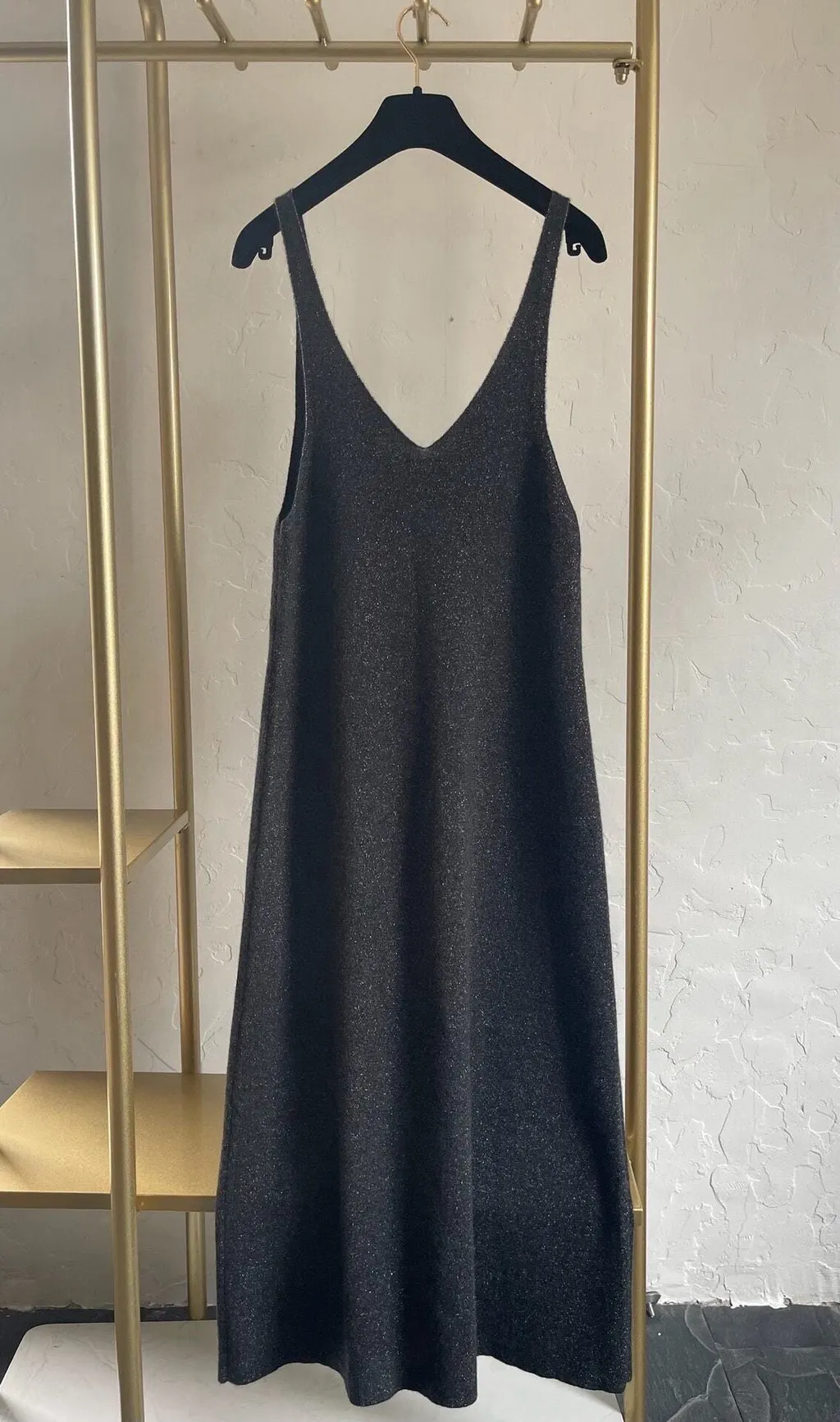 Chanel 23B Grey Embellished Dress Grey Very good - Back View