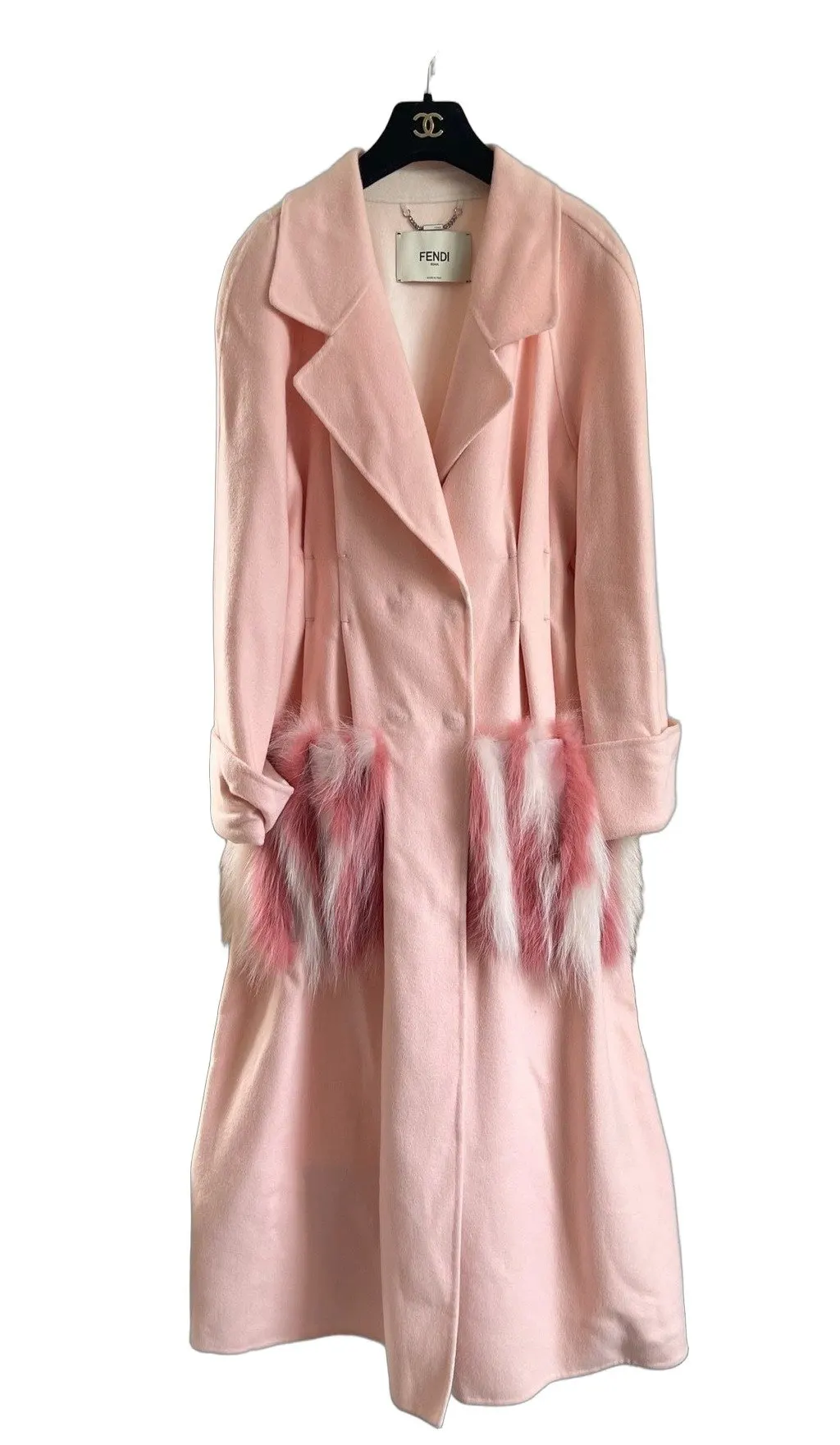 Fendi Beige Cashmere Coat Beige Cashmere Very good - Front View