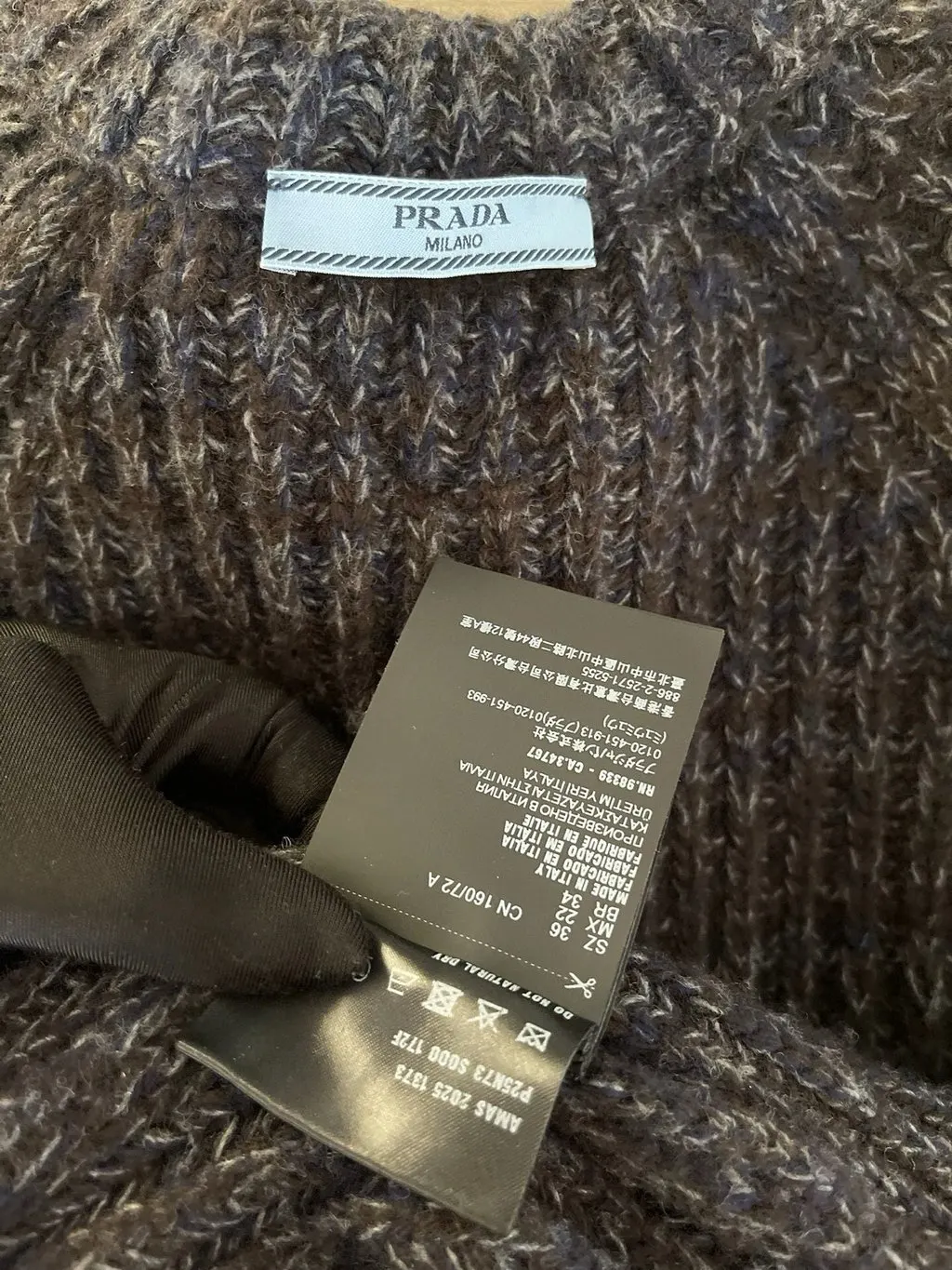Prada 25 F/W Wool Knitwear MultiColor Wool Very good - Inside View