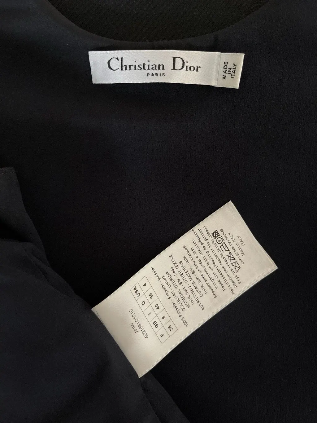 Dior Black Polyester Dress Black Polyester Very good - Inside View