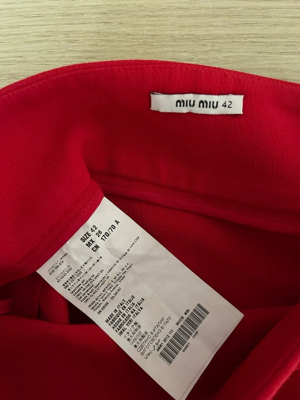 Miu Miu Pink Cotton Skirt Pink Cotton Very good - Inside View