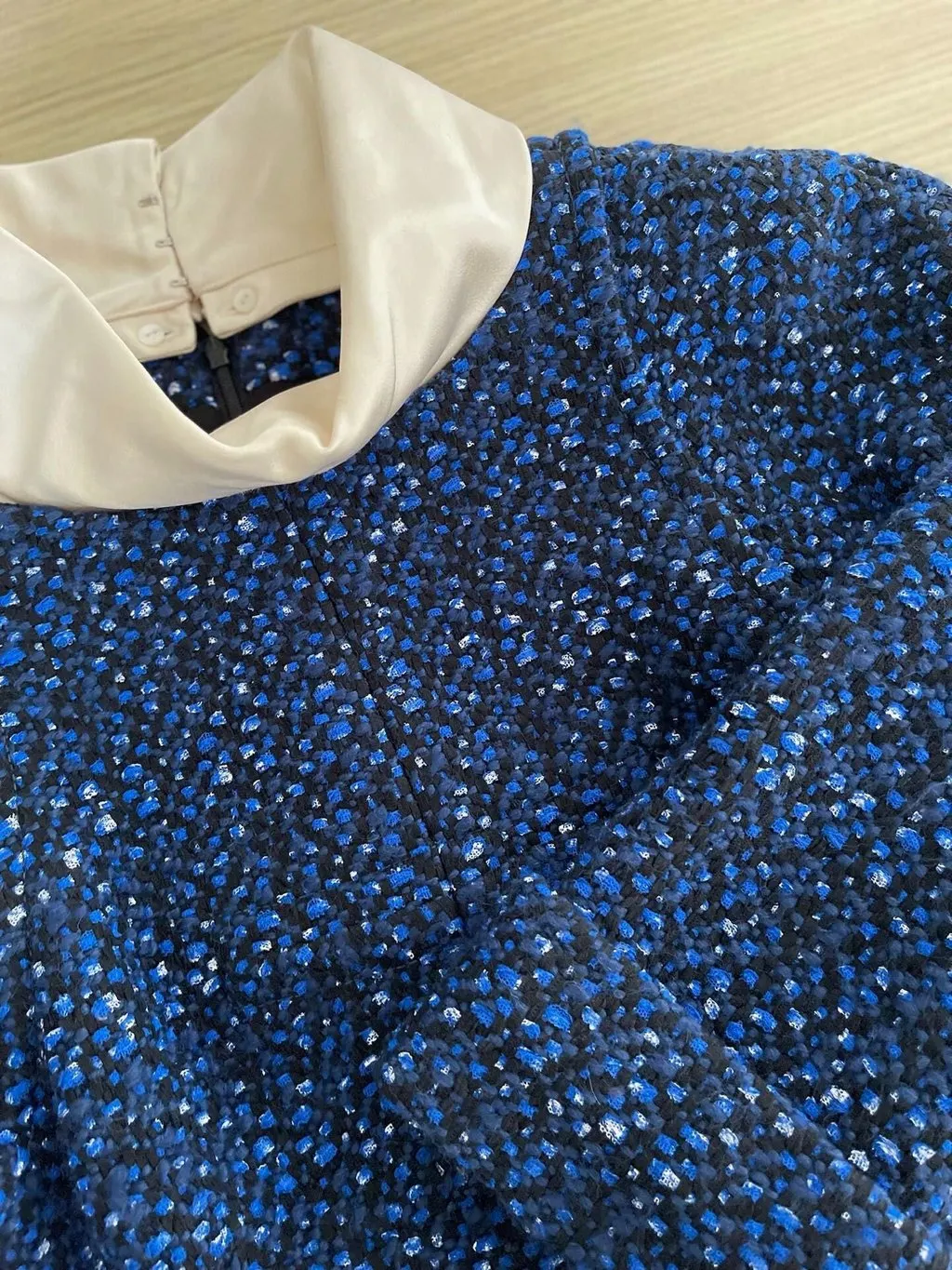 Chanel Blue Tweed Dress Blue Tweed Very good - Model View