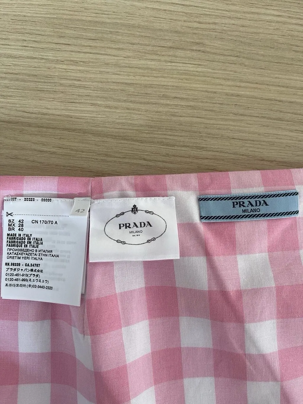 Prada Pink Cotton Skirt Pink Cotton Very good - Inside View
