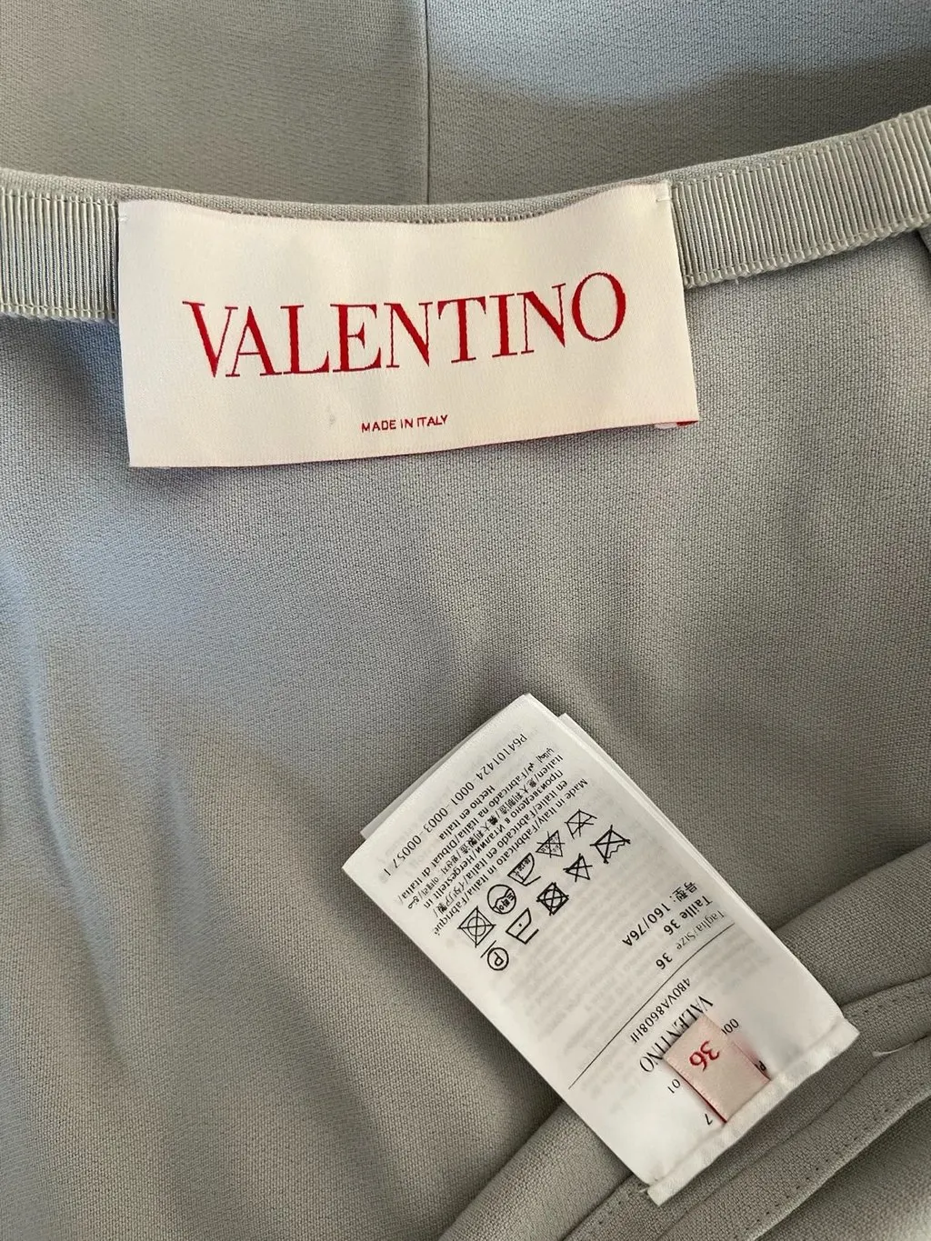 Valentino Grey Wool Dress Grey Wool Very good - Model View