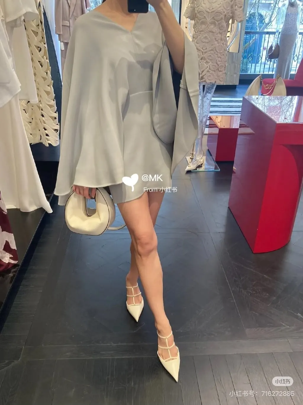 Valentino Grey Wool Dress Grey Wool Very good - Box View