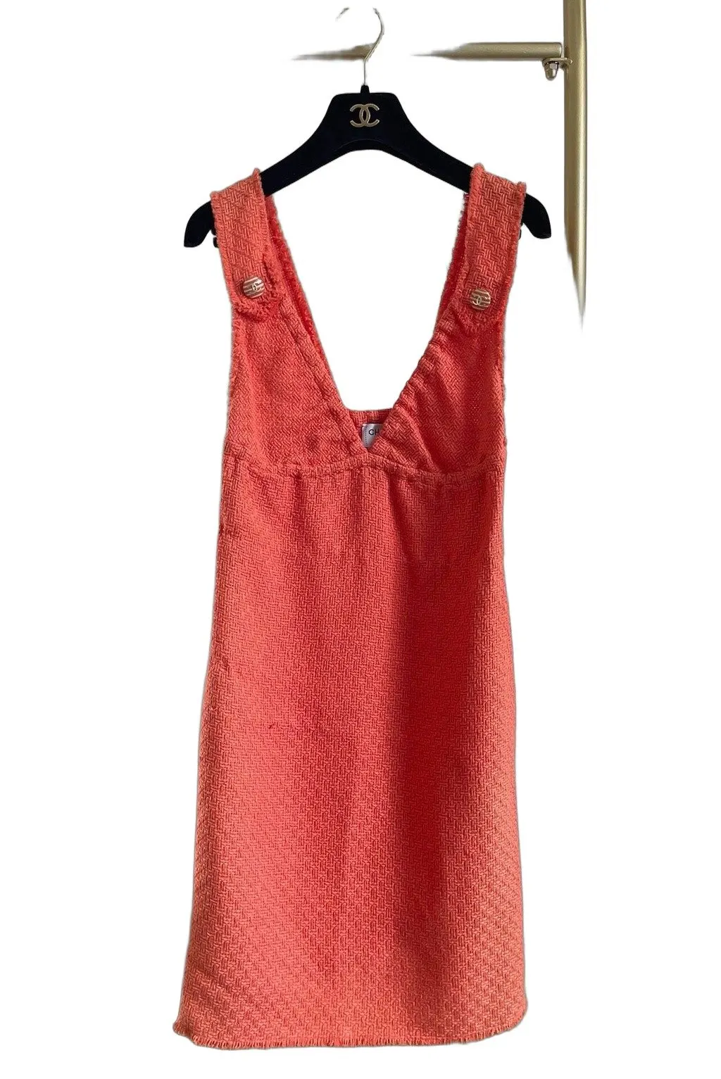 Chanel Orange Viscose Dress Orange Viscose Very good - Front View