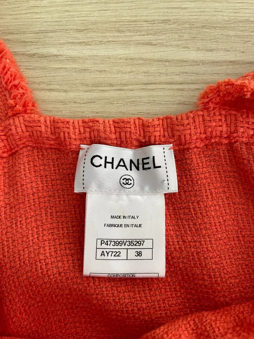 Chanel Orange Viscose Dress Orange Viscose Very good - Inside View