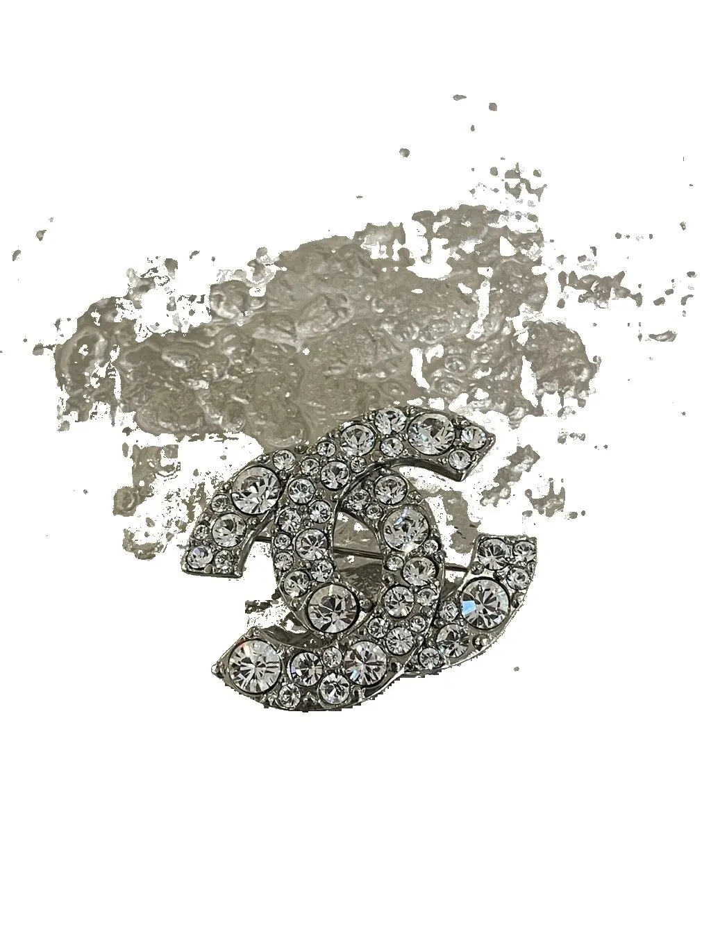 Chanel Silver Crystal Brooch Silver Crystal Very good - Front View