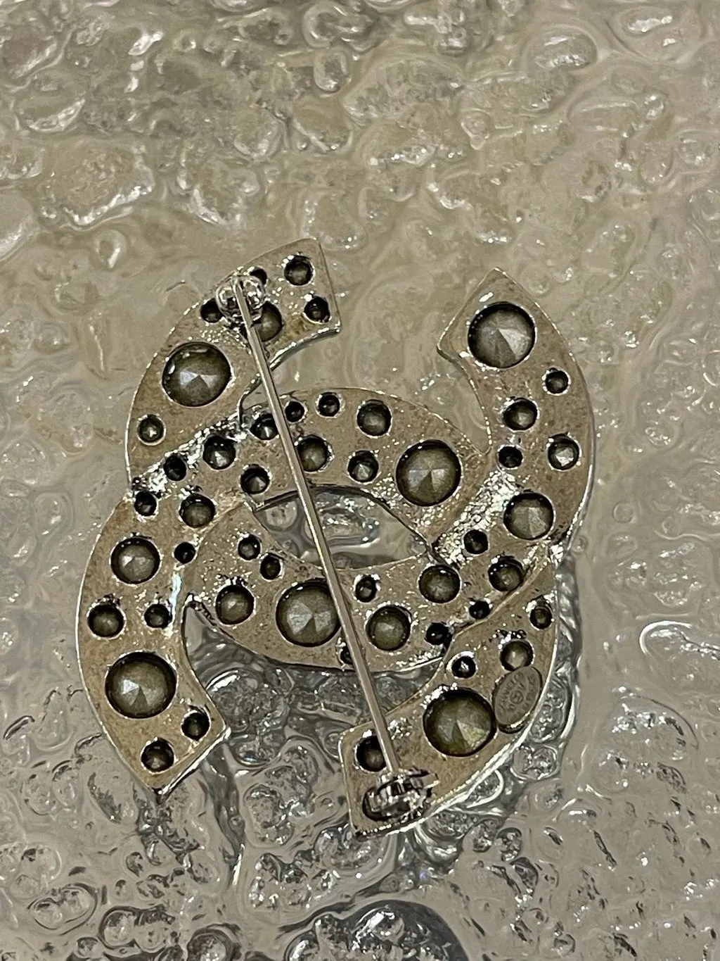 Chanel Silver Crystal Brooch Silver Crystal Very good - Box View
