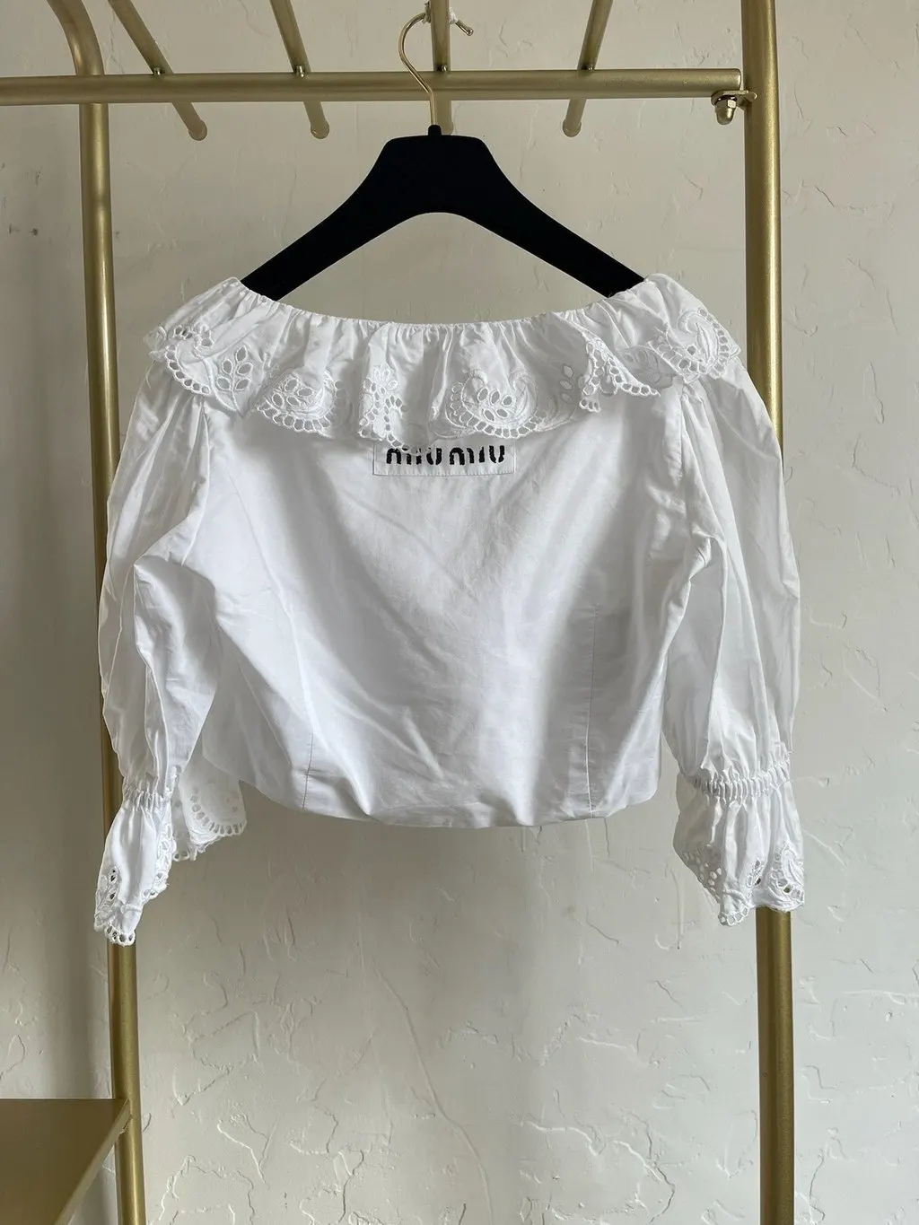 Miu Miu White Lace Top White Lace Very good - Back View