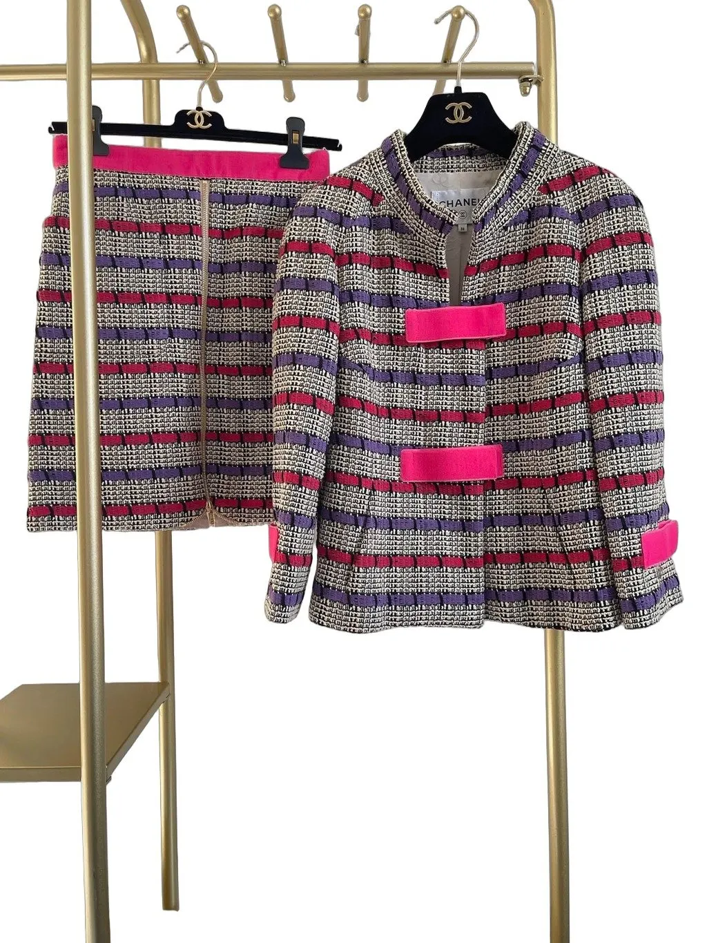 Chanel Ecru Tweed Jacket Ecru Tweed Very good - Front View