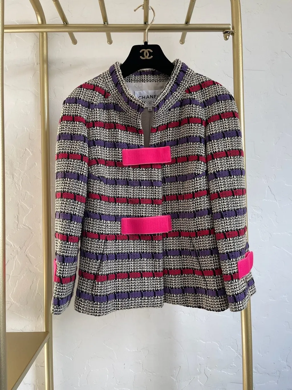 Chanel Ecru Tweed Jacket Ecru Tweed Very good - Back View