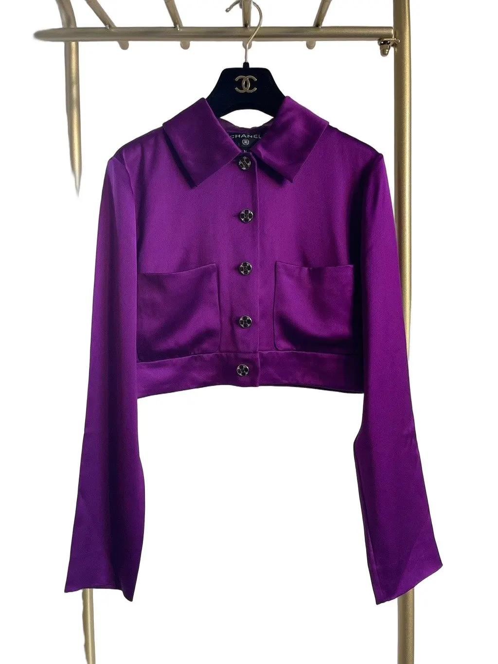Chanel 22A Purple Silk Top Purple FR 36 | Libas Collective