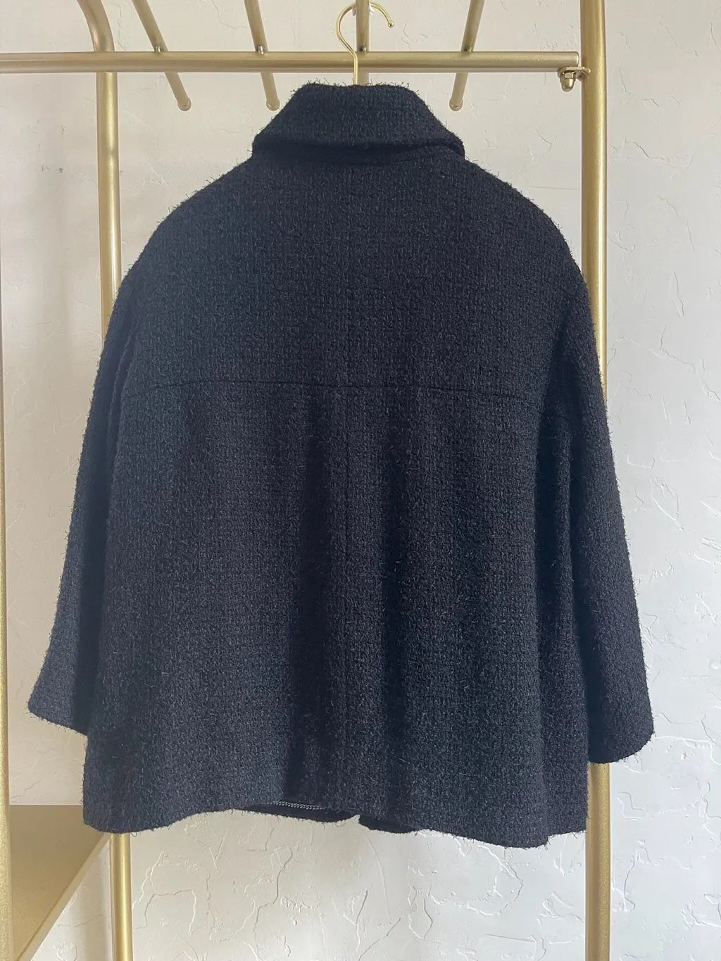 Chanel Black Tweed Jacket Black Tweed Very good - Back View