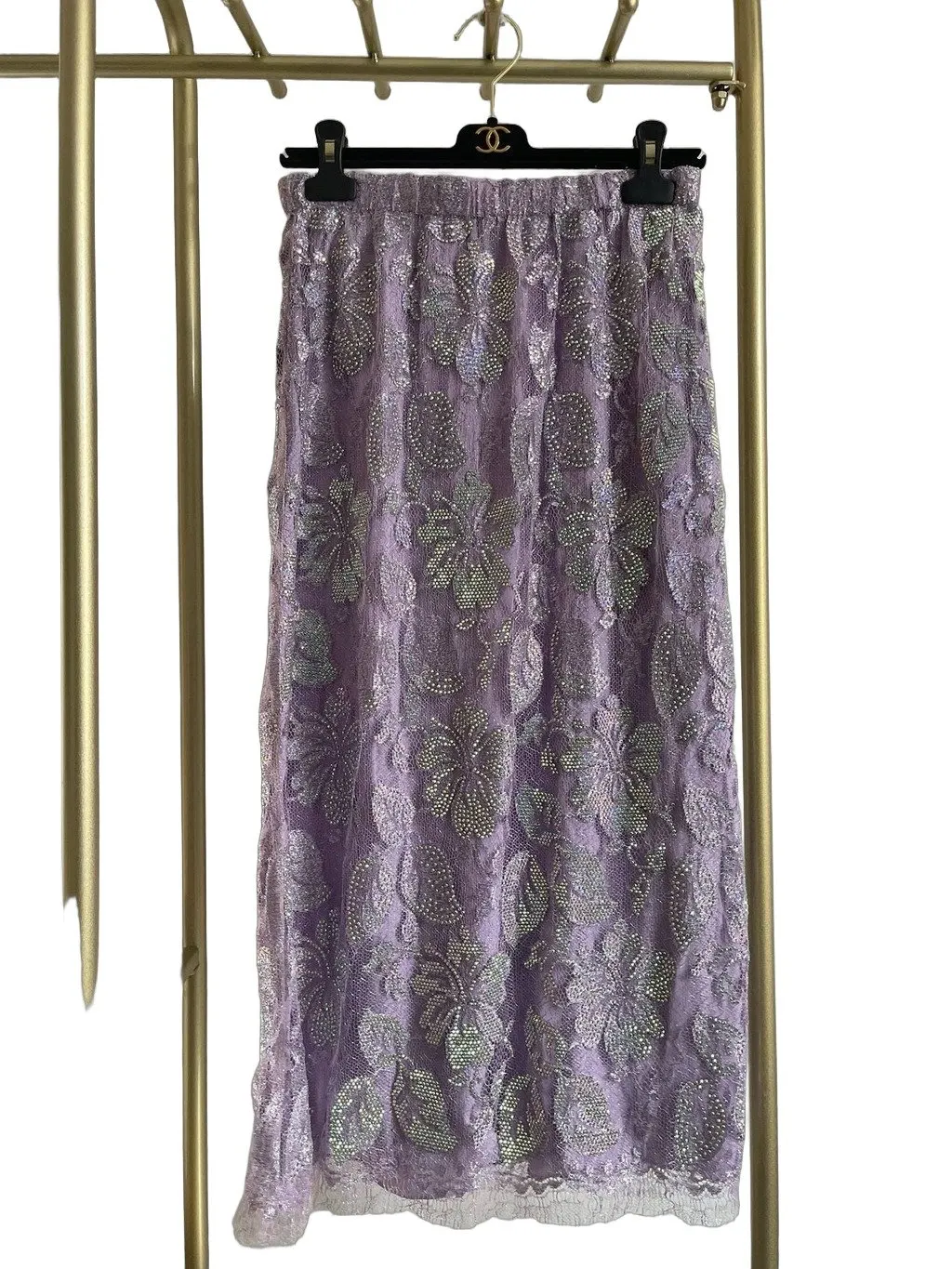 Gucci Purple Embellished Skirt Purple Lace Very good - Front View