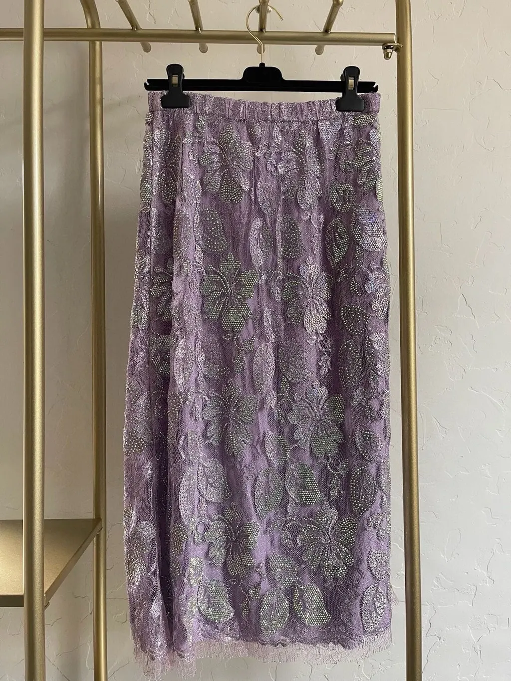 Gucci Purple Embellished Skirt Purple Lace Very good - Back View