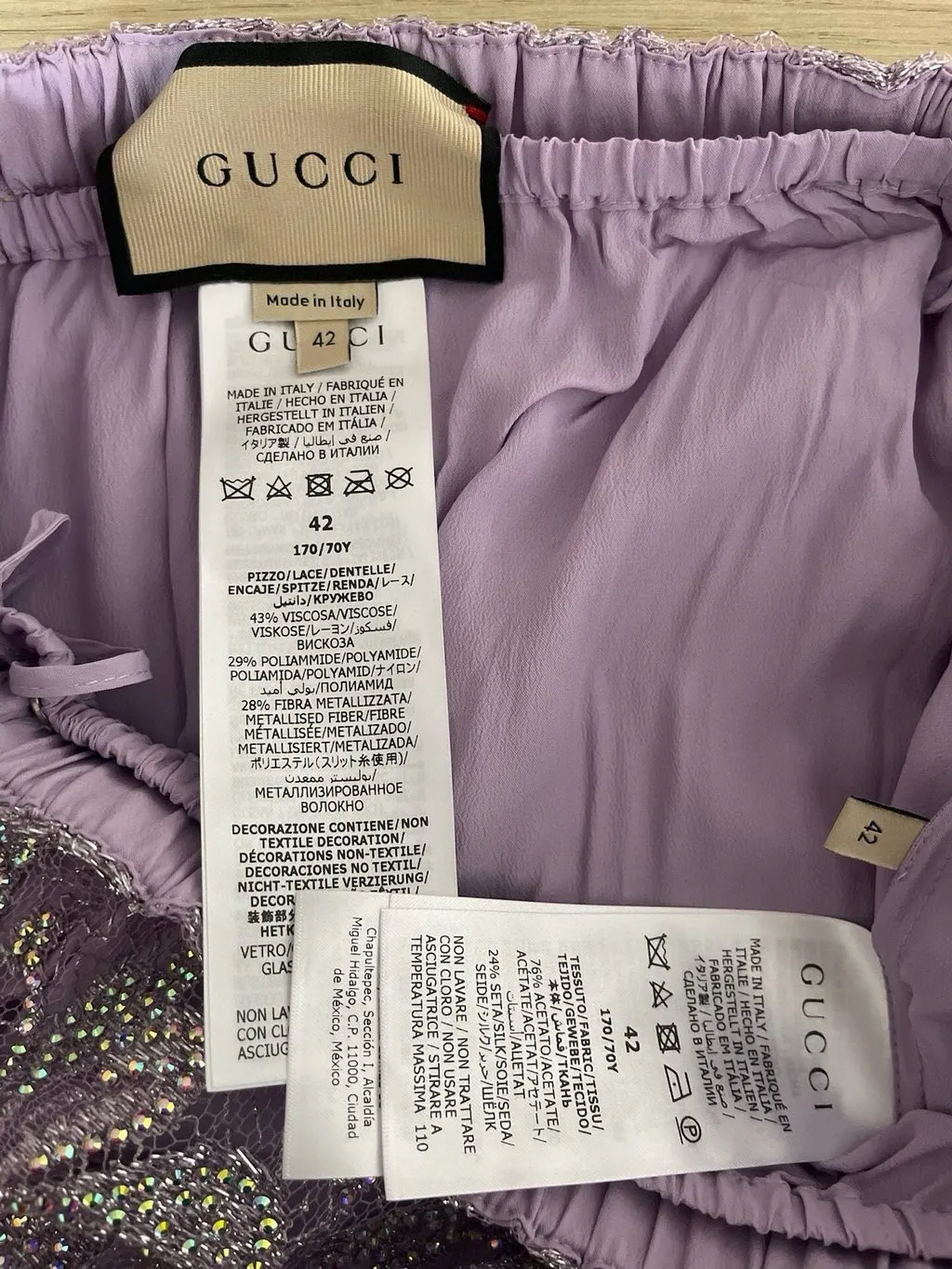 Gucci Purple Embellished Skirt Purple Lace Very good - Inside View