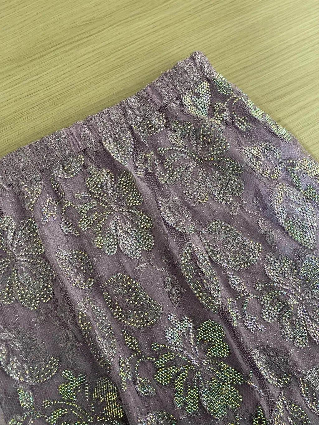 Gucci Purple Embellished Skirt Purple Lace Very good - Model View
