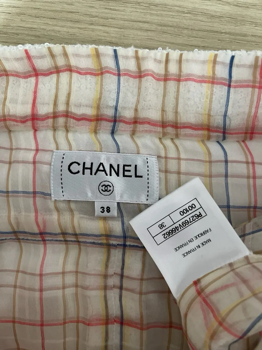 Chanel 20C White Embellished Skirt White Very good - Inside View