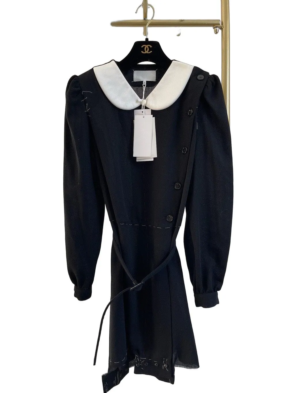 Maison Margiela Black Wool Dress Black Wool Very good - Front View