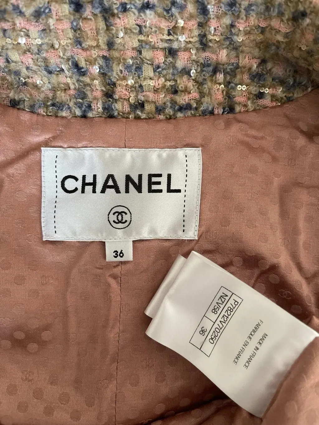 Chanel 24K Tweed Jacket MultiColor Tweed Very good - Inside View