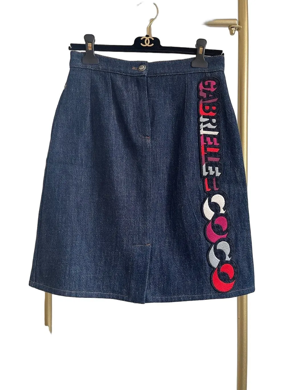 Chanel Black Denim - Jeans Skirt Black Denim Very good - Front View